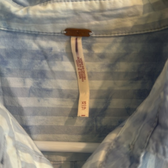 Nola Wrap Shirtdress FREE PEOPLE xs blue tie dye - Picture 7 of 8